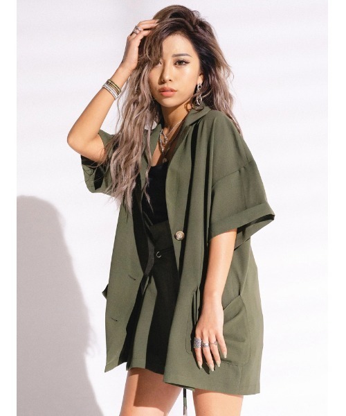 EGOIST（エゴイスト）の「BIGポケット半袖シャツ(セットアップ)（シャツ/ブラウス・レディース・ベージュ/ブラウン/カーキ・FREE）」の21枚目の写真