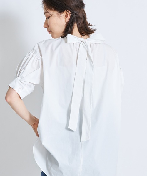 &. NOSTALGIA（アンドドットノスタルジア）の「バックリボンコットンブラウス（シャツ/ブラウス・レディース・ピンク系その他/ホワイト・FREE）」の2枚目の写真