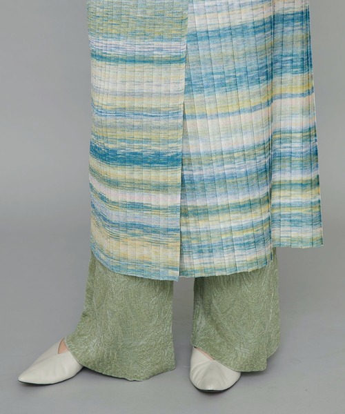 TAN（タン）の「【TAN（タン）】カスリプリーツスカート　20SS-37（スカート・レディース・ブルー/オレンジ・FREE）」の6枚目の写真