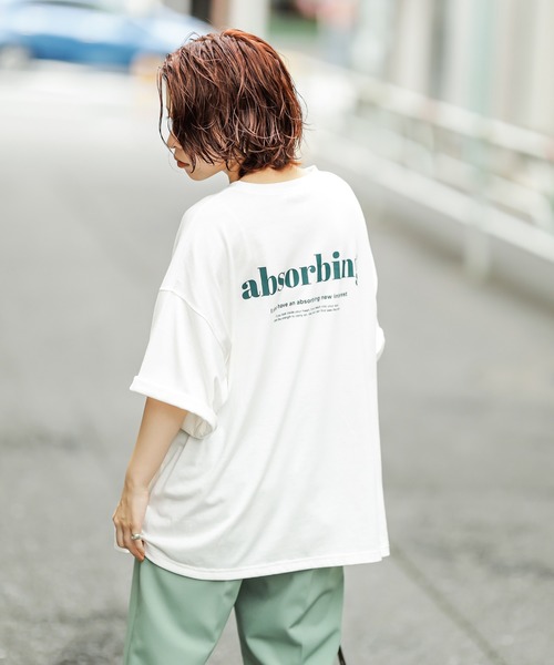 natural couture（ナチュラルクチュール）の「リラックスBACKロゴT（L）（Tシャツ/カットソー・レディース・オフホワイト/スミクロ/ベージュ/ブラウン・LARGE）」の9枚目の写真