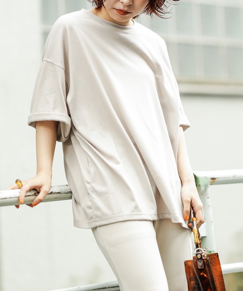 natural couture（ナチュラルクチュール）の「リラックスBACKロゴT（L）（Tシャツ/カットソー・レディース・オフホワイト/スミクロ/ベージュ/ブラウン・LARGE）」の14枚目の写真