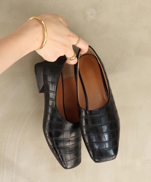 EVOL（イーボル）の「【EVOL】スクエアパンプスIP9397（パンプス・レディース・ブラック/ブラック系その他/ブラウン系その他・22.0cm/22.5cm/23.0cm/23.5cm/24.0cm/24.5cm）」の2枚目の写真