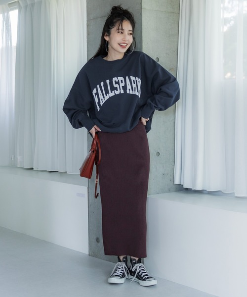 coca（coca）（コカ）の「【WEB限定セール】＼新色登場／コーデも動きも自由自在！リブニットIラインスカート（スカート・レディース・グレー系その他/ブラック/ベージュ/イエロー/グレー/グリーン/レッド/カーキ/ライトベージュ/パープル/マスタード/チャコールグレー/ブラウン/アイボリー・ONE SIZE）」の22枚目の写真