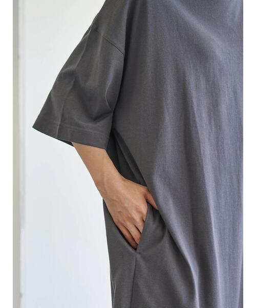 AMERICAN HOLIC（アメリカンホリック）の「ドロップショルダー5分袖カットマキシワンピース　＊〇（ワンピース・レディース・チャコールグレー/ネイビー/ブラウン/カーキ/グレイッシュベージュ・FREE）」の15枚目の写真