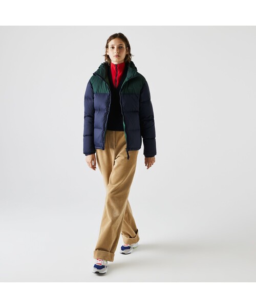 LACOSTE（ラコステ）の「収納フード付きカラーブロックダウン 