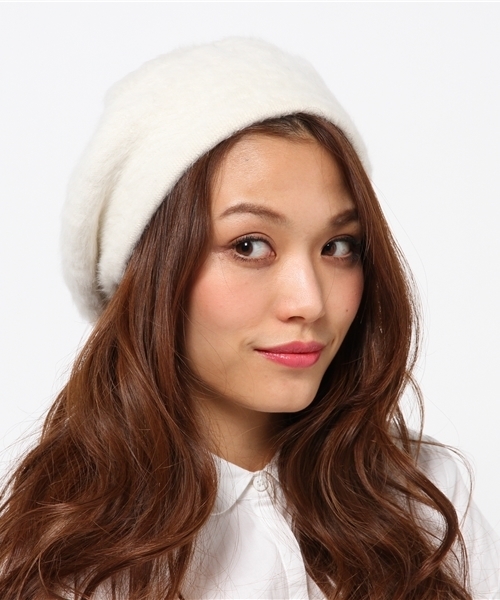 WEGO（ウィゴー）の「WEGO/アンゴラ風ベレー帽（ハンチング/ベレー帽・レディース・ホワイト/ブラック・FREE）」の3枚目の写真