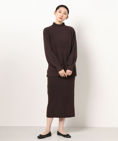 LOWRYS FARM（ローリーズファーム）の「７Ｇワイドリブセットアップ　924719（ワンピース・レディース・ブラック/ダークブラウン/ベージュ・FREE）」の9枚目の写真