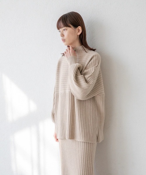LOWRYS FARM（ローリーズファーム）の「７Ｇワイドリブセットアップ　924719（ワンピース・レディース・ブラック/ダークブラウン/ベージュ・FREE）」の6枚目の写真