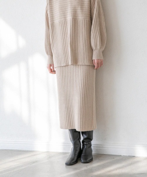 LOWRYS FARM（ローリーズファーム）の「７Ｇワイドリブセットアップ　924719（ワンピース・レディース・ブラック/ダークブラウン/ベージュ・FREE）」の7枚目の写真