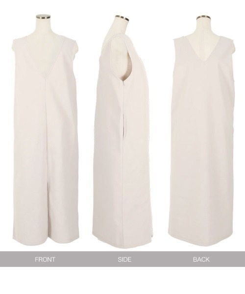 KOBE LETTUCE（コウベレタス）の「フェイクウールVネックバックスリットジャンスカ（ジャンパースカート・レディース・ブラック系その他/グレー系その他/グリーン系その他・FREE）」の12枚目の写真