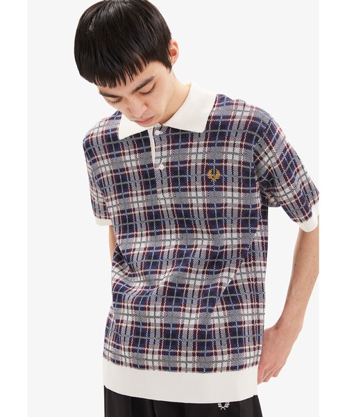 fred perry Paper Knitted Shirt ポロシャツ FRED PERRY（フレッドペリー）の「Paper Knitted Tartan Polo