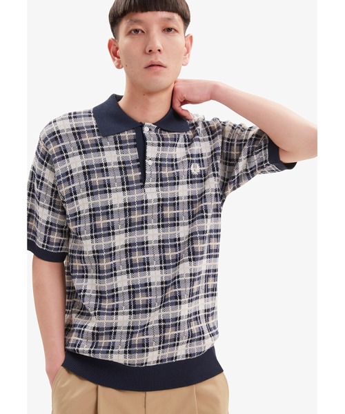 fred perry Paper Knitted Shirt ポロシャツ FRED PERRY（フレッドペリー）の「Paper Knitted Tartan Polo