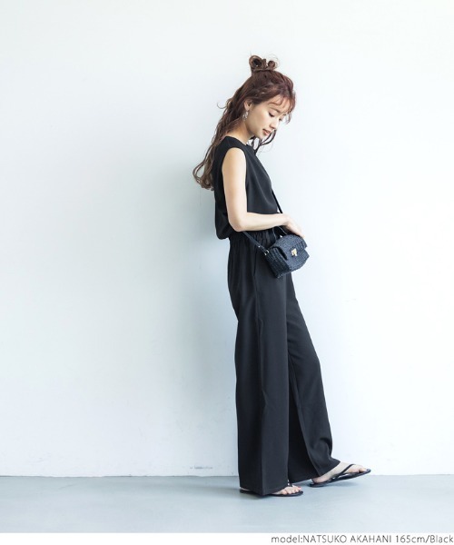 coca（coca）（コカ）の「シンプルボートネックオールインワン