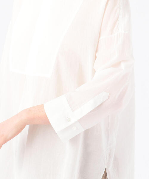 GALERIE VIE◆インドコットンボザムシャツ/36/コットン/NVY/23-01-12-01331 GALERIE VIE（ギャルリー ヴィー）の「インドコットン