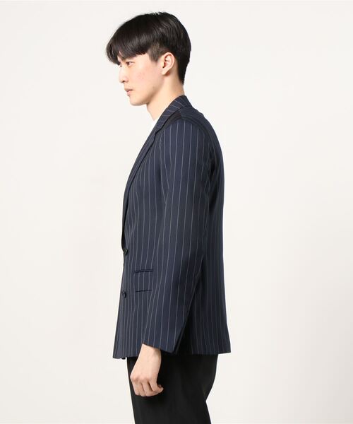 Salvatore Piccolo(サルヴァトーレピッコロ)の「SALVATORE PICCOLO / ストライプ柄ダブルブレストジャケット(テーラードジャケット・メンズ・ダークネイビー・46/48)」の3枚目の写真