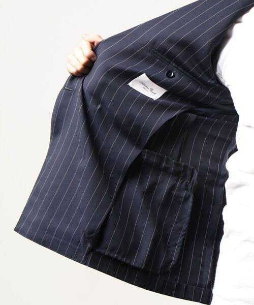 Salvatore Piccolo(サルヴァトーレピッコロ)の「SALVATORE PICCOLO / ストライプ柄ダブルブレストジャケット(テーラードジャケット・メンズ・ダークネイビー・46/48)」の4枚目の写真