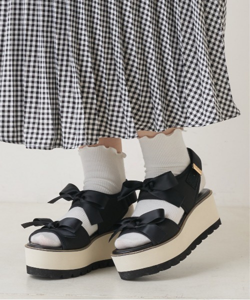 OLIVE des OLIVE（オリーブデオリーブ）の「ダブルリボンサンダル（サンダル・レディース・ブラック/ピンク系その他/ゴールド系その他・SMALL/MEDIUM/LARGE）」の9枚目の写真