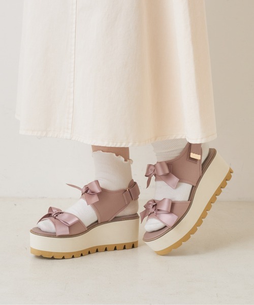 OLIVE des OLIVE（オリーブデオリーブ）の「ダブルリボンサンダル（サンダル・レディース・ブラック/ピンク系その他/ゴールド系その他・SMALL/MEDIUM/LARGE）」の5枚目の写真