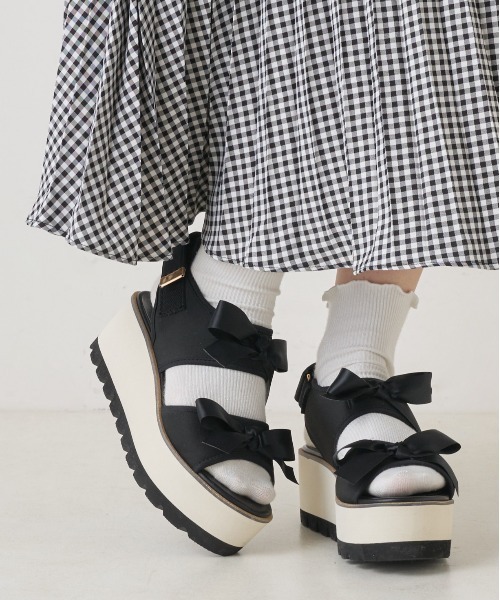 OLIVE des OLIVE（オリーブデオリーブ）の「ダブルリボンサンダル（サンダル・レディース・ブラック/ピンク系その他/ゴールド系その他・SMALL/MEDIUM/LARGE）」の20枚目の写真