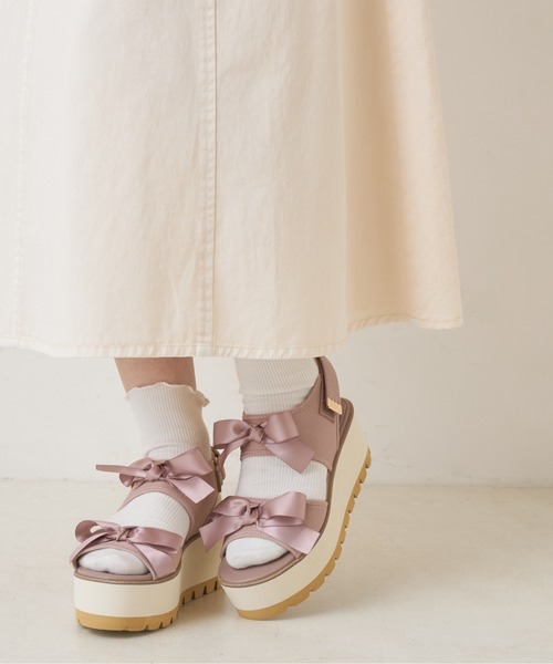 OLIVE des OLIVE（オリーブデオリーブ）の「ダブルリボンサンダル（サンダル・レディース・ブラック/ピンク系その他/ゴールド系その他・SMALL/MEDIUM/LARGE）」の7枚目の写真