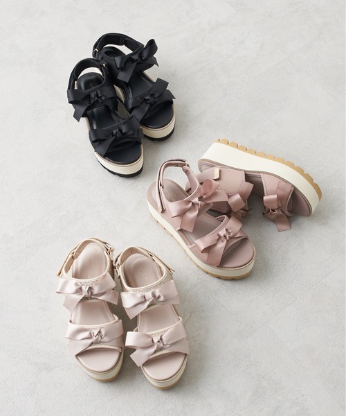 OLIVE des OLIVE（オリーブデオリーブ）の「ダブルリボンサンダル（サンダル・レディース・ブラック/ピンク系その他/ゴールド系その他・SMALL/MEDIUM/LARGE）」の16枚目の写真