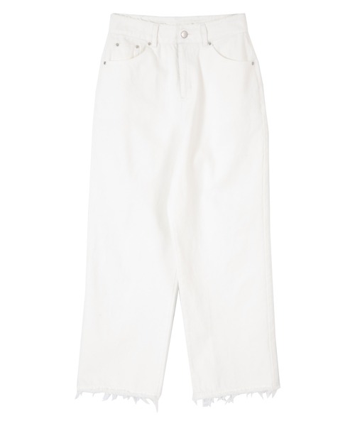 titivate（ティティベイト）の「カットオフワイドデニムパンツ（デニムパンツ・レディース・ライトブルー/オフホワイト/ブルー・S/M/L）」の4枚目の写真