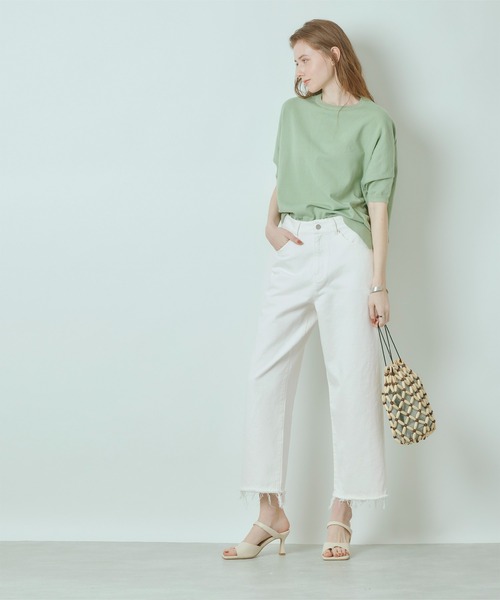 titivate（ティティベイト）の「カットオフワイドデニムパンツ（デニムパンツ・レディース・ライトブルー/オフホワイト/ブルー・S/M/L）」の12枚目の写真