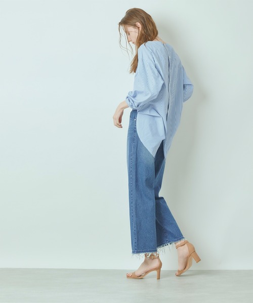 titivate（ティティベイト）の「カットオフワイドデニムパンツ（デニムパンツ・レディース・ライトブルー/オフホワイト/ブルー・S/M/L）」の13枚目の写真