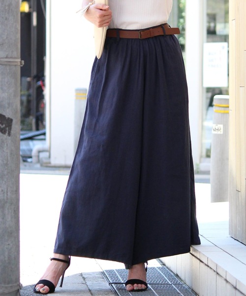 ElegChic(エレグシック)の「リネンミックスワイドパンツ(その他パンツ・レディース・ベージュ/ネイビー/ブラウン・L/M)」の3枚目の写真
