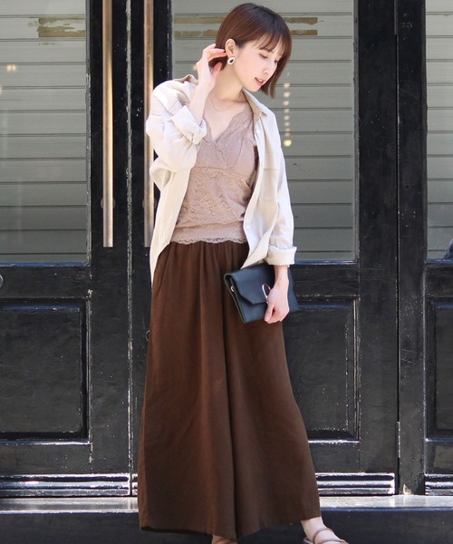 ElegChic(エレグシック)の「リネンミックスワイドパンツ(その他パンツ・レディース・ベージュ/ネイビー/ブラウン・L/M)」の4枚目の写真