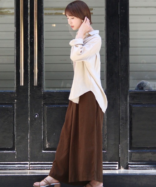 ElegChic(エレグシック)の「リネンミックスワイドパンツ(その他パンツ・レディース・ベージュ/ネイビー/ブラウン・L/M)」の5枚目の写真