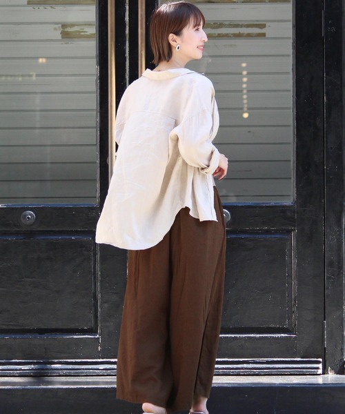 ElegChic(エレグシック)の「リネンミックスワイドパンツ(その他パンツ・レディース・ベージュ/ネイビー/ブラウン・L/M)」の6枚目の写真