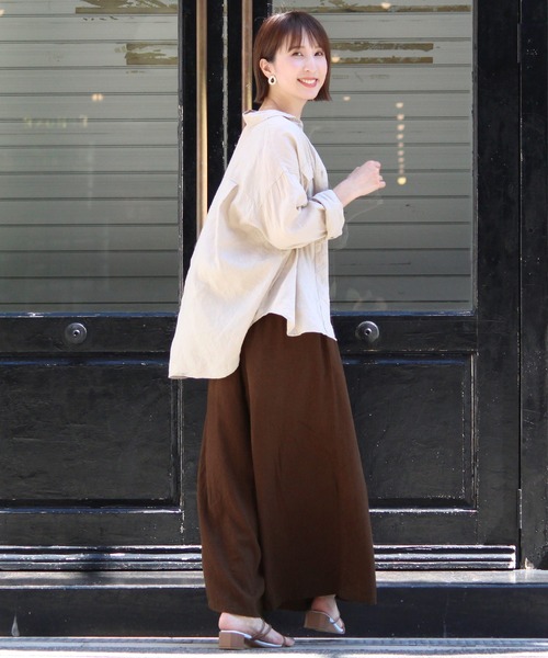ElegChic(エレグシック)の「リネンミックスワイドパンツ(その他パンツ・レディース・ベージュ/ネイビー/ブラウン・L/M)」の8枚目の写真