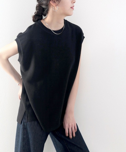 Java（ジャバ）の「《JaVaジャバ コラボ》ふわり柔らか♪USAコットン&パイル地ノースリーブトップス（タンクトップ・レディース・ホワイト/ブラック/グレー/グレイッシュベージュ・MEDIUM/LARGE/X-LARGE）」の20枚目の写真