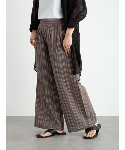 koe（コエ）の「ストライプコットンワイドパンツ*（その他パンツ・レディース・ホワイト/ブラック/ベージュ/カーキ/モカ・FREE）」の14枚目の写真