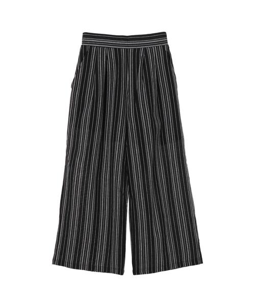 koe（コエ）の「ストライプコットンワイドパンツ*（その他パンツ・レディース・ホワイト/ブラック/ベージュ/カーキ/モカ・FREE）」の10枚目の写真