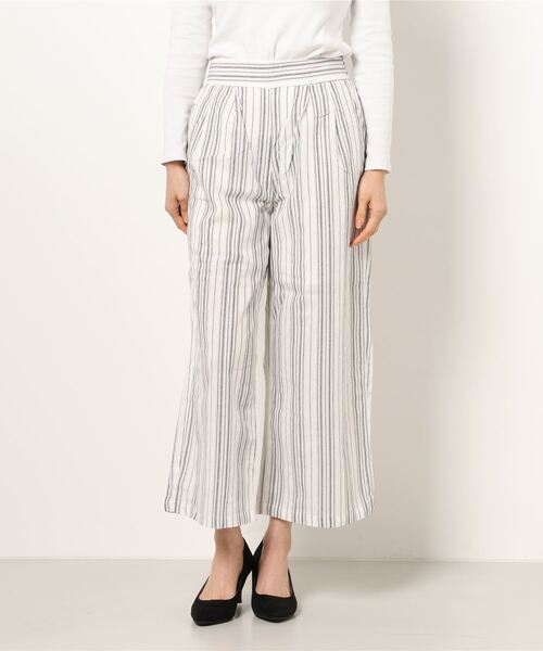 koe（コエ）の「ストライプコットンワイドパンツ*（その他パンツ・レディース・ホワイト/ブラック/ベージュ/カーキ/モカ・FREE）」の22枚目の写真