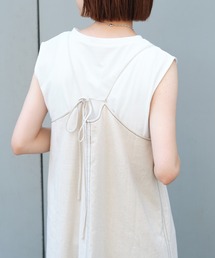 CIAOPANIC TYPY | 【インナー付き】綿麻配色ステッチキャミワンピ(ワンピース)