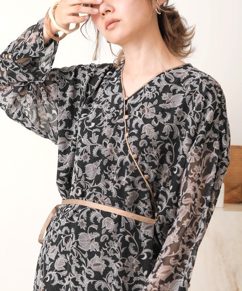 Bab(バブ)の「【WEB限定】ペイズリー2WAYワンピース(ワンピース・レディース・ブラック/ベージュ・38)」の18枚目の写真