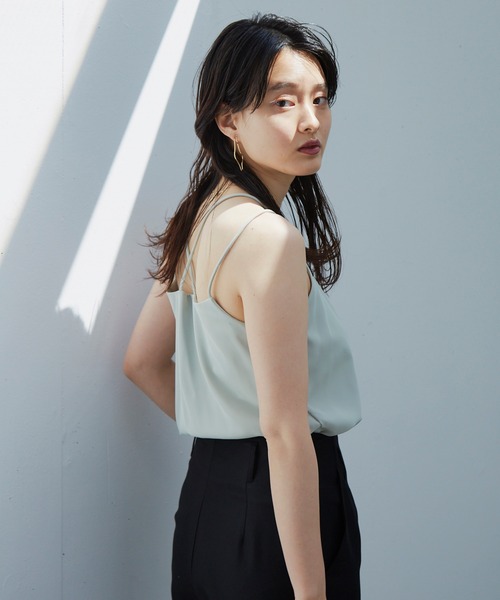 Happy John（ハッピージョン）の「リラックスタックキャミ（キャミソール・レディース・ホワイト/ベージュ/ブラック/ミント・FREE）」の4枚目の写真