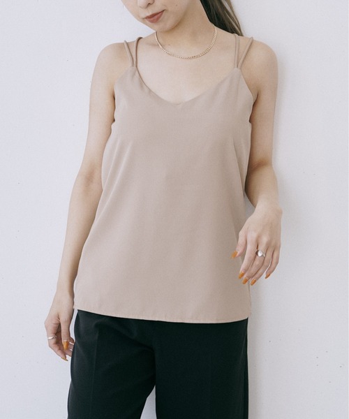 Happy John（ハッピージョン）の「リラックスタックキャミ（キャミソール・レディース・ホワイト/ベージュ/ブラック/ミント・FREE）」の14枚目の写真