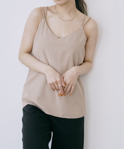 Happy John（ハッピージョン）の「リラックスタックキャミ（キャミソール・レディース・ホワイト/ベージュ/ブラック/ミント・FREE）」の15枚目の写真