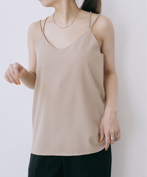 Happy John（ハッピージョン）の「リラックスタックキャミ（キャミソール・レディース・ホワイト/ベージュ/ブラック/ミント・FREE）」の16枚目の写真