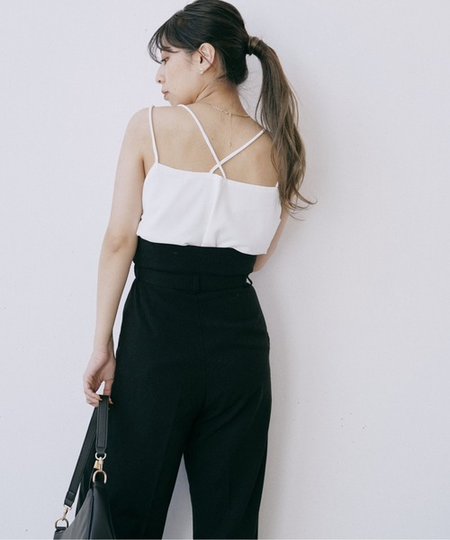 Happy John（ハッピージョン）の「リラックスタックキャミ（キャミソール・レディース・ホワイト/ベージュ/ブラック/ミント・FREE）」の5枚目の写真