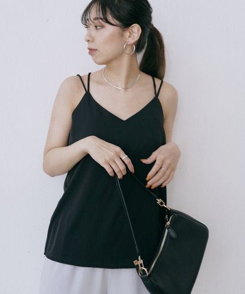 Happy John（ハッピージョン）の「リラックスタックキャミ（キャミソール・レディース・ホワイト/ベージュ/ブラック/ミント・FREE）」の12枚目の写真