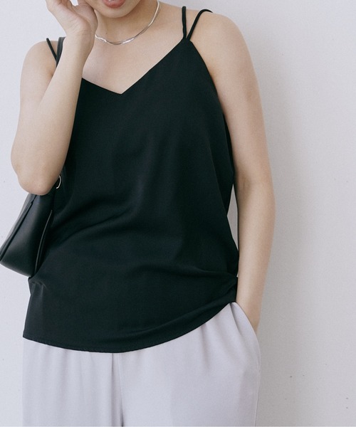 Happy John（ハッピージョン）の「リラックスタックキャミ（キャミソール・レディース・ホワイト/ベージュ/ブラック/ミント・FREE）」の9枚目の写真