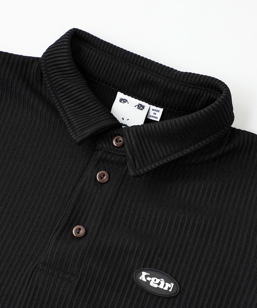 X-girl（エックスガール）の「BABY POLO SHIRT（ポロシャツ・レディース・ライトブルー/ブラック/オレンジ・S/M）」の5枚目の写真