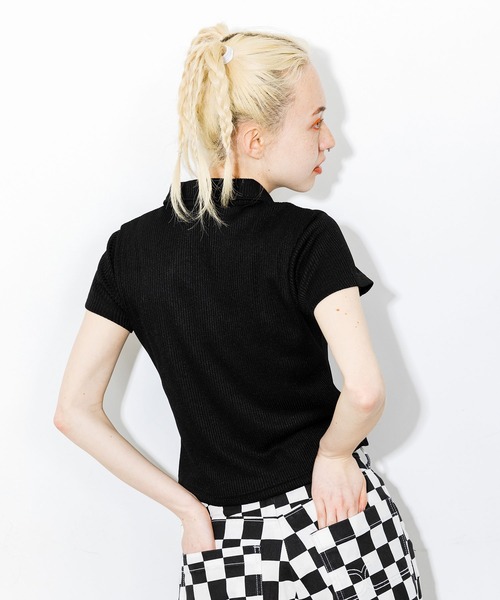 X-girl（エックスガール）の「BABY POLO SHIRT（ポロシャツ・レディース・ライトブルー/ブラック/オレンジ・S/M）」の13枚目の写真