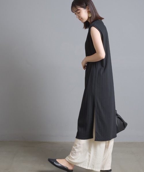 OMNES Another Edition（オムネス アナザーエディション）の「汗染み防止リブノースリーブワンピース（ワンピース・レディース・ブラック/ベージュ/イエロー/ラベンダー・FREE）」の17枚目の写真