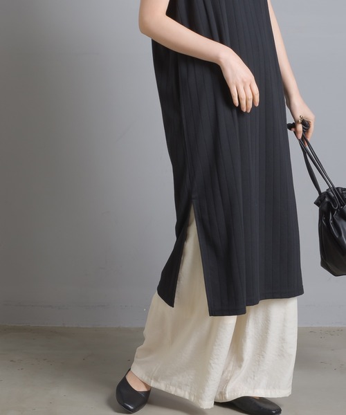 OMNES Another Edition（オムネス アナザーエディション）の「汗染み防止リブノースリーブワンピース（ワンピース・レディース・ブラック/ベージュ/イエロー/ラベンダー・FREE）」の20枚目の写真